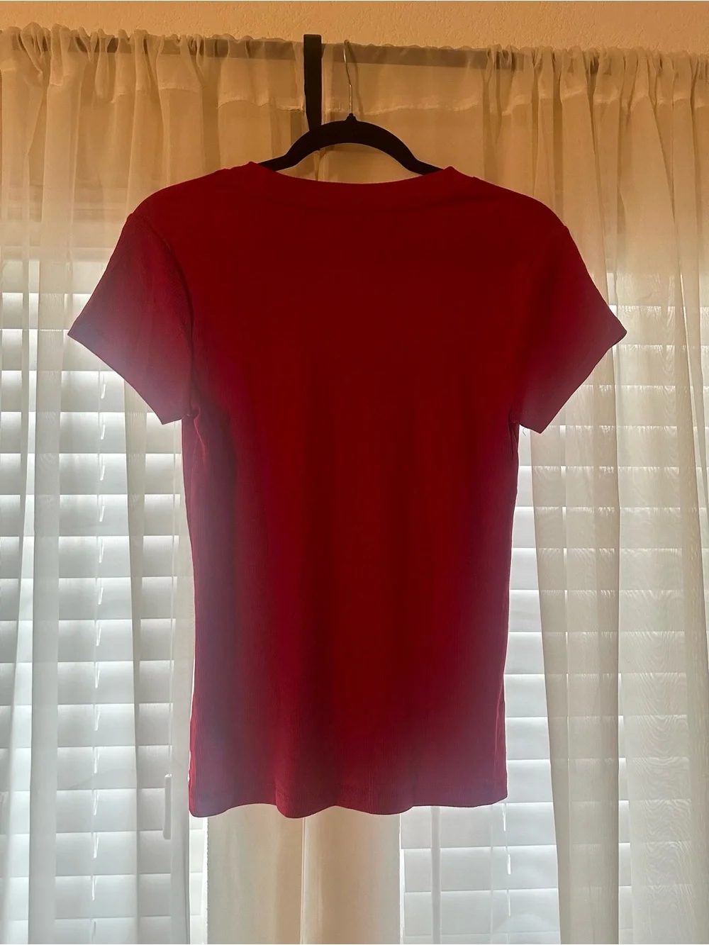 Red Ribbed Top - Picture 6 of 6